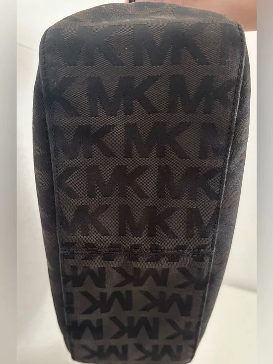 MICHAEL Michael Kors Brown/Black Signature Canvas Shoulder Bag MK Logo - Picture 8 of 8